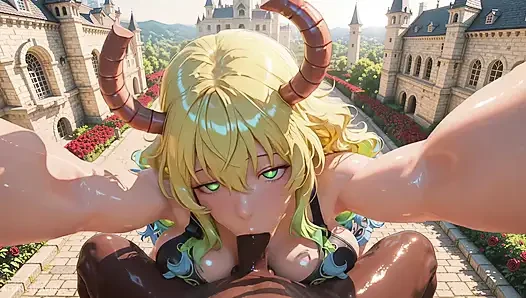 Ratu naga lucoa dari besar pria kulit hitam (pembantu naga nona kobayashi) - atkins heaven