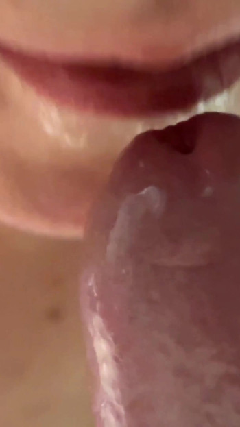 Must-share moment from "Wow! You have so much precum. Tasting dick juice. Cum in mouth. Close-up."