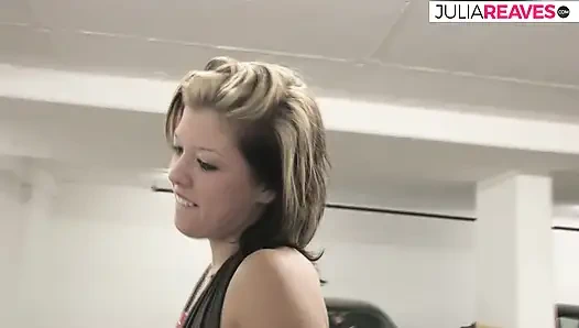 Skinny girl gags on a big cock the gets fucked to an ass cumshot