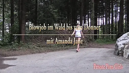 Amanda Jane ile gök gürültüsüne kadar ormanda açık havada oral seks