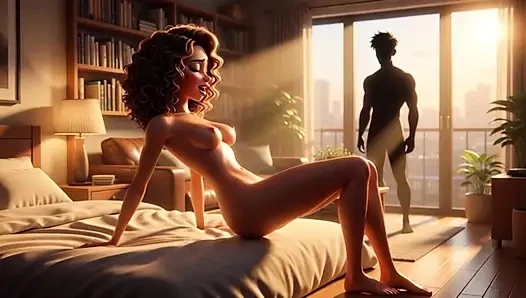 A Teacher's Secret Check on Her Friend's Stepson Kinks Turns into Passionate Fantasy in Studio (AI generated)