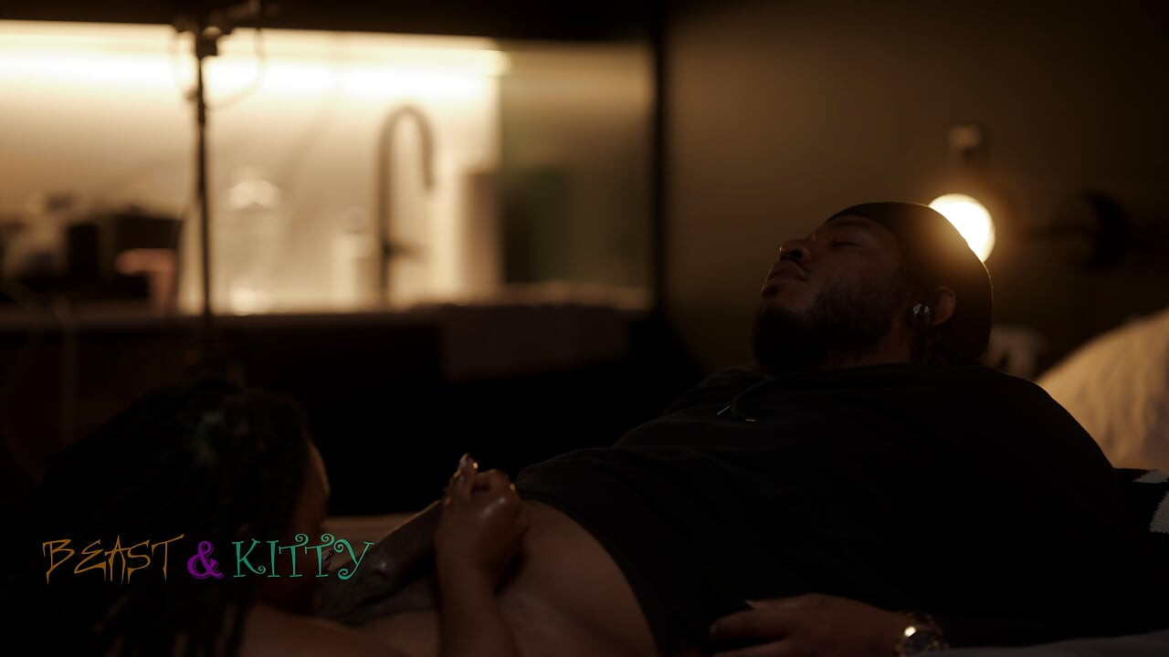 Ebony Slut Kittylove Blindfolded, Tied, and Fucked Over and Over