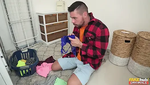 Fakehub Originals - Ebony Mystique Makes Boy Toy Clean Her Panties Like a Good Boy