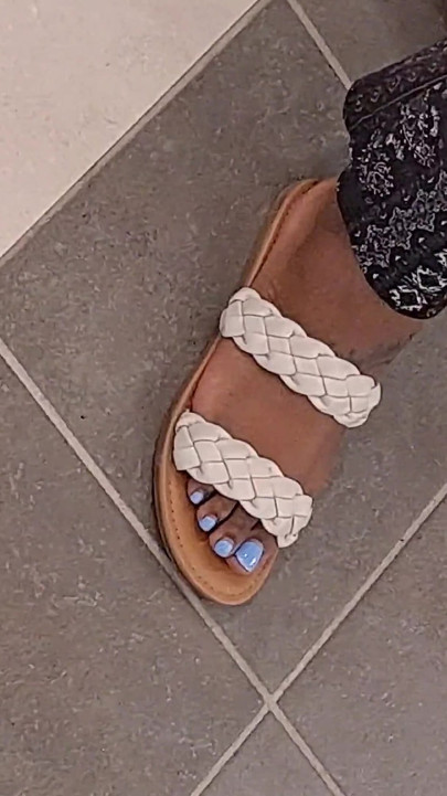 Behind Her Big Booty N Pretty Feet N Blue