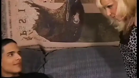 Young guy fills up the pussy on this dildo loving blonde slut doggy style