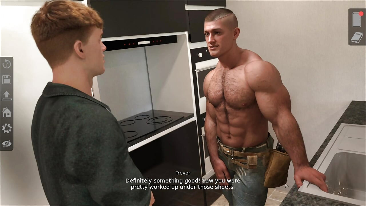 Muscular Plumber Gay Seduce Handsome Sam While Watching Porn Together