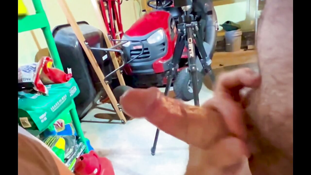 Construction Stepdad Has Fun in the Garage with His Buddy