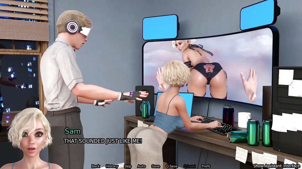 Jebanje polusestre u guzicu u VR-u i stvarnom životu -sexbot Animirana igra seksualnih igara