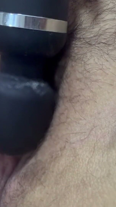 Mom plays with her vibrator on her huge hairy pussy | Clip 1