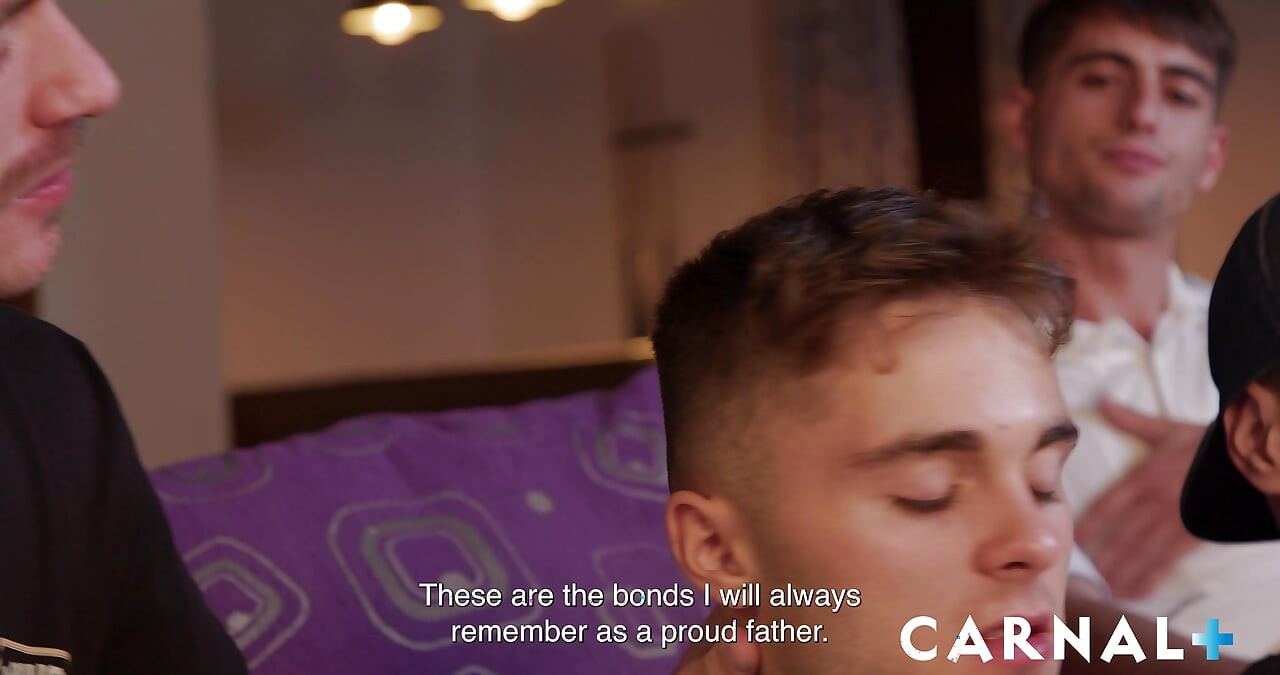 Hugo Dupre has group sex with stepdad family friend and his BF