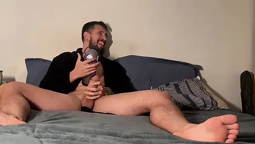 Complete - Redhead Roommate Enjoys Sucking and Gets Explosive Cumshot on Her Face - Feet Close up