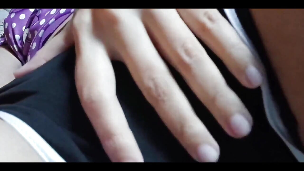 Cute Girl in Pajamas Touches Her Ass and Cums on Her Stepdad's Bed