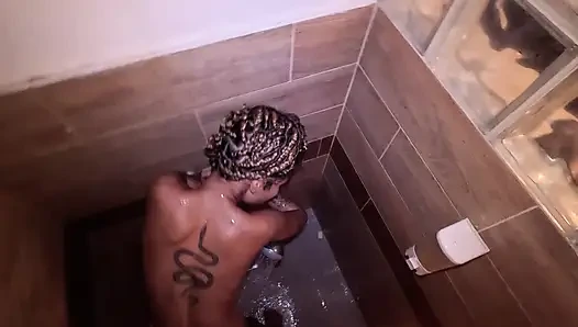 Intense Ebony Latina Shower Sex