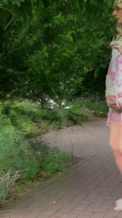 Wanking in Pink Fur Silk Satin | Clip 1