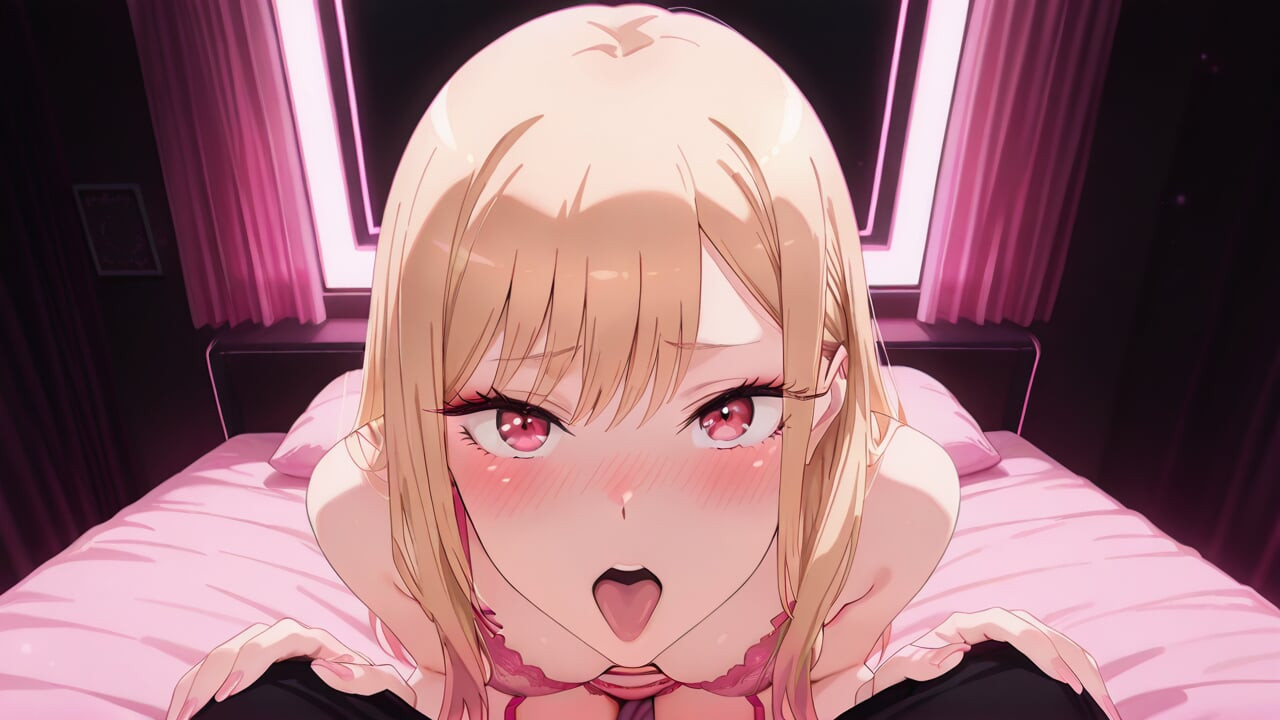 Marin Kitagawa rakastaa mällipillua. Seksiä vaaleanpunaisessa hotellihuoneessa. Marin Kitagawa cosplay