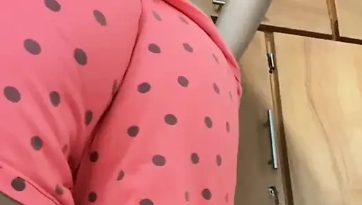 An attractive 18-year-old with a perfect figure in a real amateur video