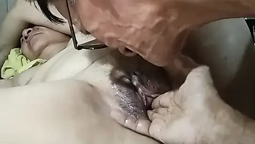 Full video of my beautiful wife so much wet pussy to squirt and i cum inside her
