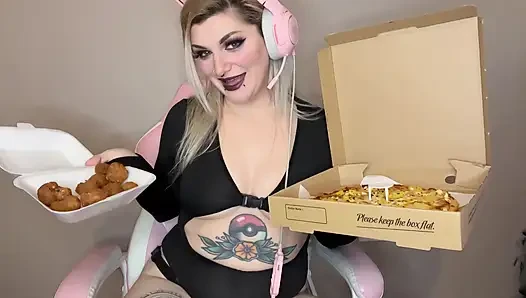 Gamer Girl Mukbang with Burping and Bloating