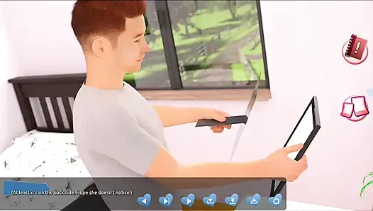 Helping the hotties # 2: Johannes sah Bellas möpse, während sie sich anzieht