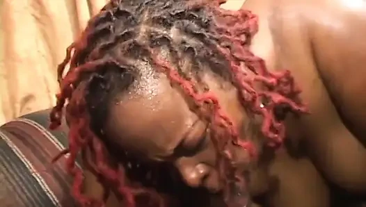 Black man pounds women in the pussy as she rides his cock