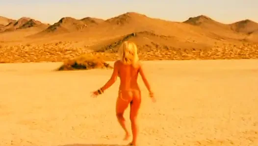 Piss Drenched Blonde Babe Kneeling for Desert Golden Shower