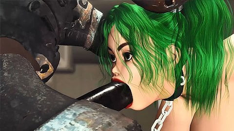 Sexy girl with big tits gets fucked hard by sci-fi monster
