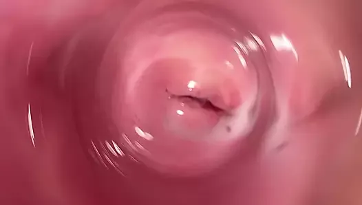 The hottest pussy spreading and internal camera in Mia's creamy vagina