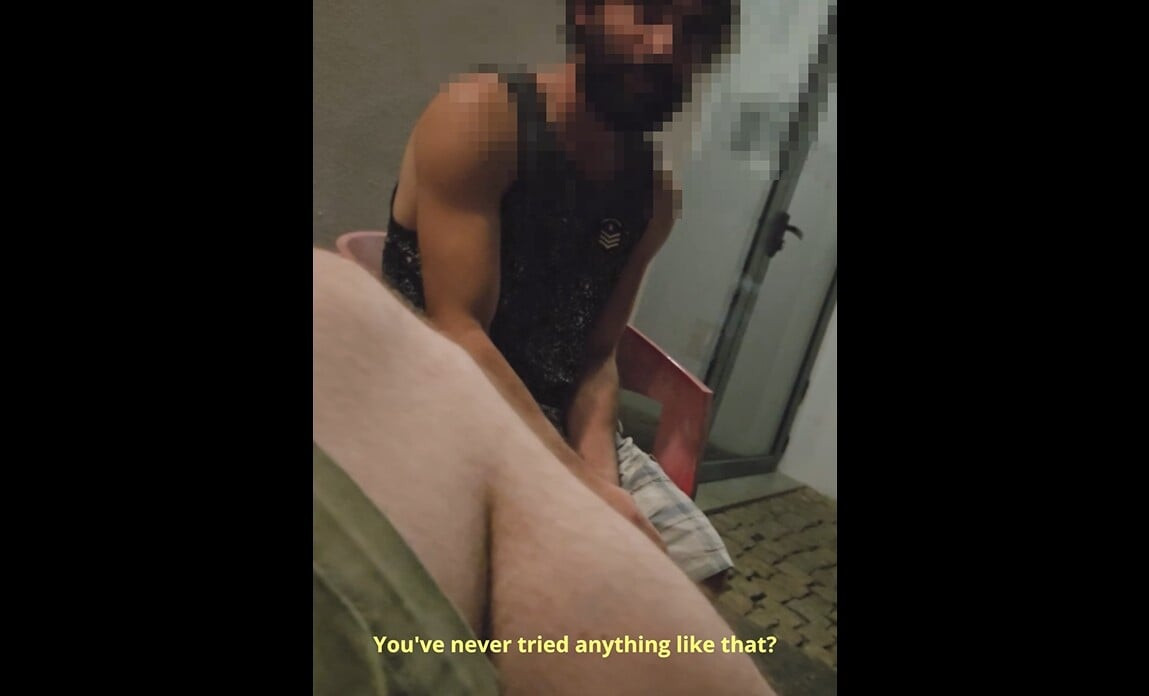 Random Straight Hairy Portuguese Guy With Big Dick Conviced To Get His First Gay Blowjob
