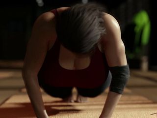 Jill Valentine melakukan yoga 60 fps