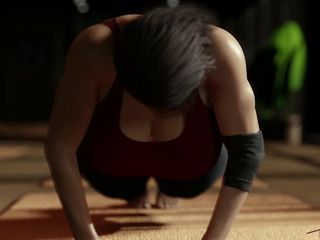 Jill Valentine Doing Yoga 60 FPS