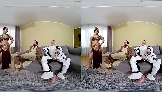 Streberin Star Wars cosplay dreier vor comic-con - VR