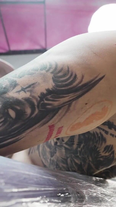 Superb Tattoo Babe Gets a New Tattoo while Having a Big Dick in her Asshole - Gaping and ATM | Clip 1