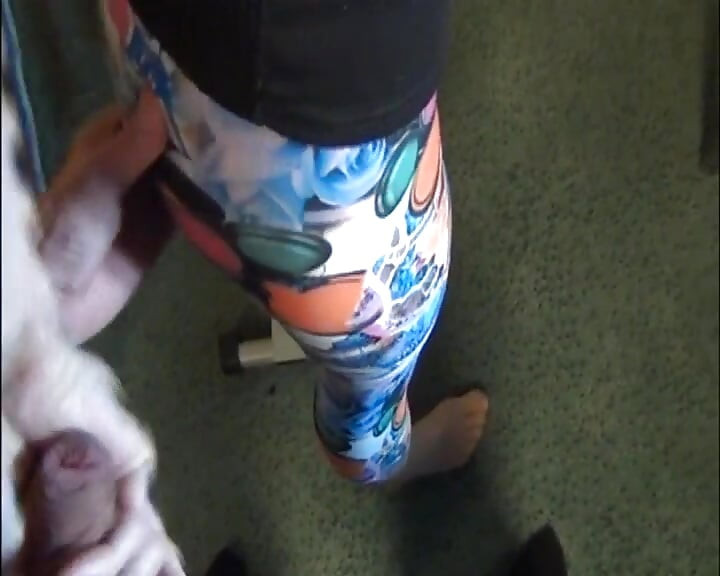 I film the brunette Silvie with the phone, an exhibitionist