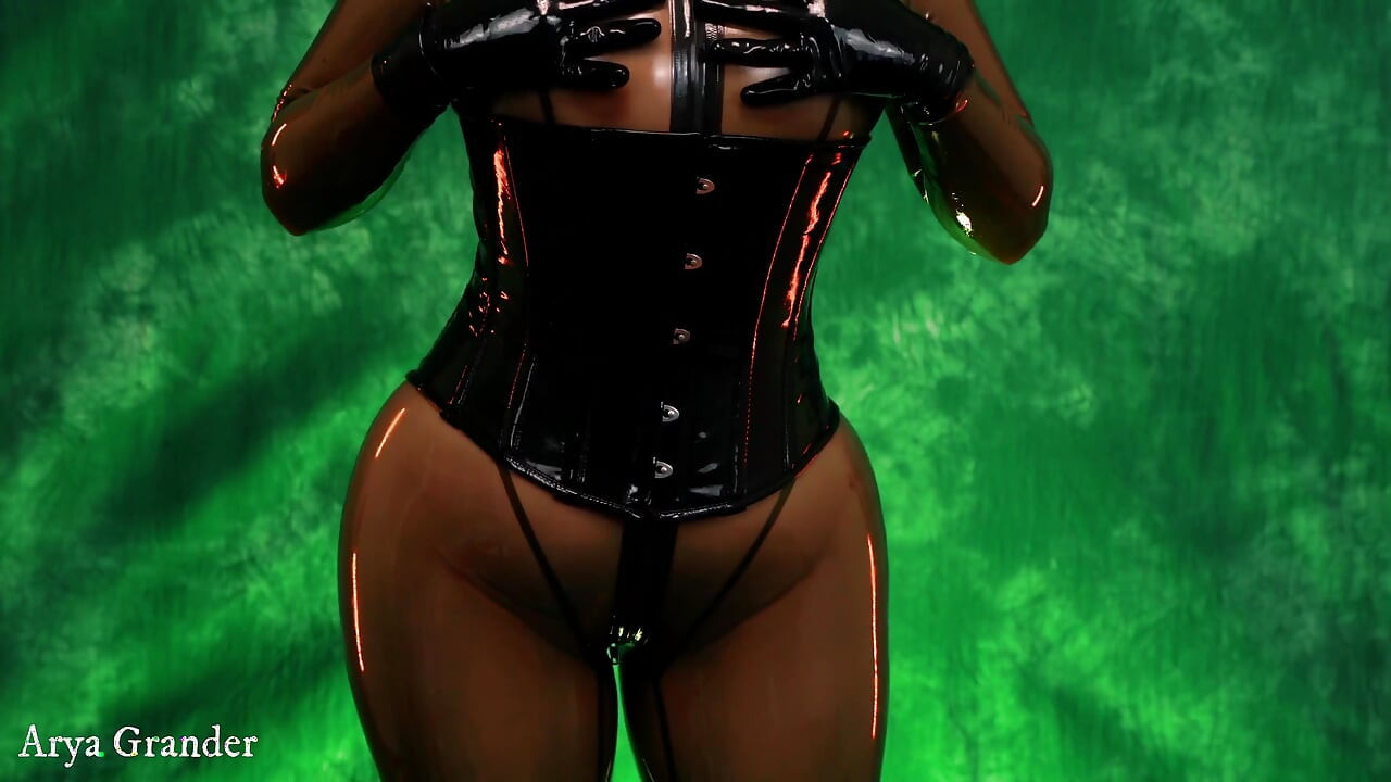 Sexual latex rubber MILF Arya Grander slow meditative JOI