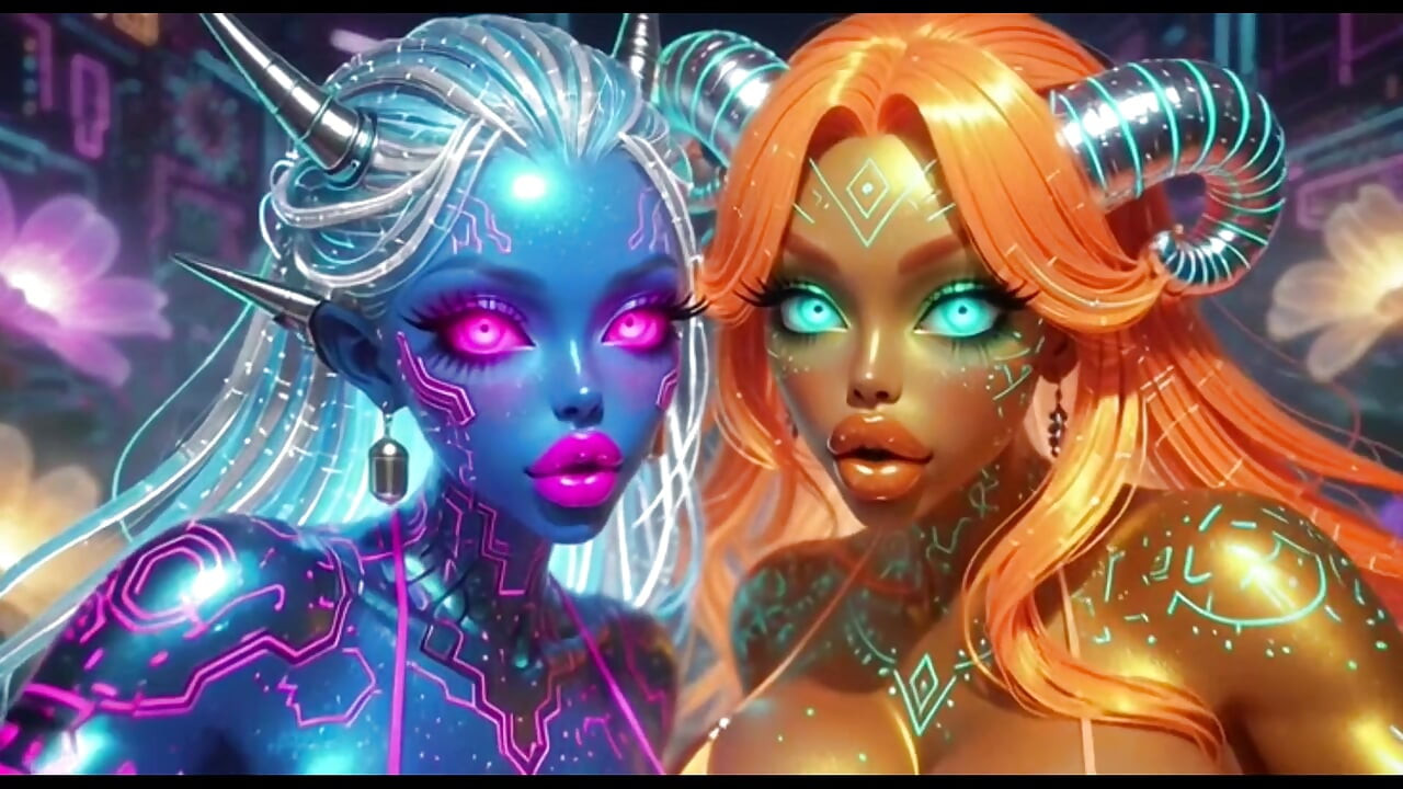 Beautiful Aliens Kiss on Nice Music, Ai Animation