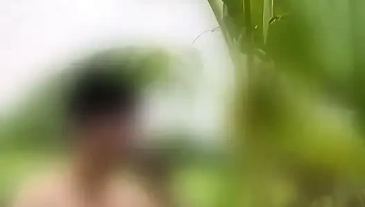 Thai guy fuck banana tree