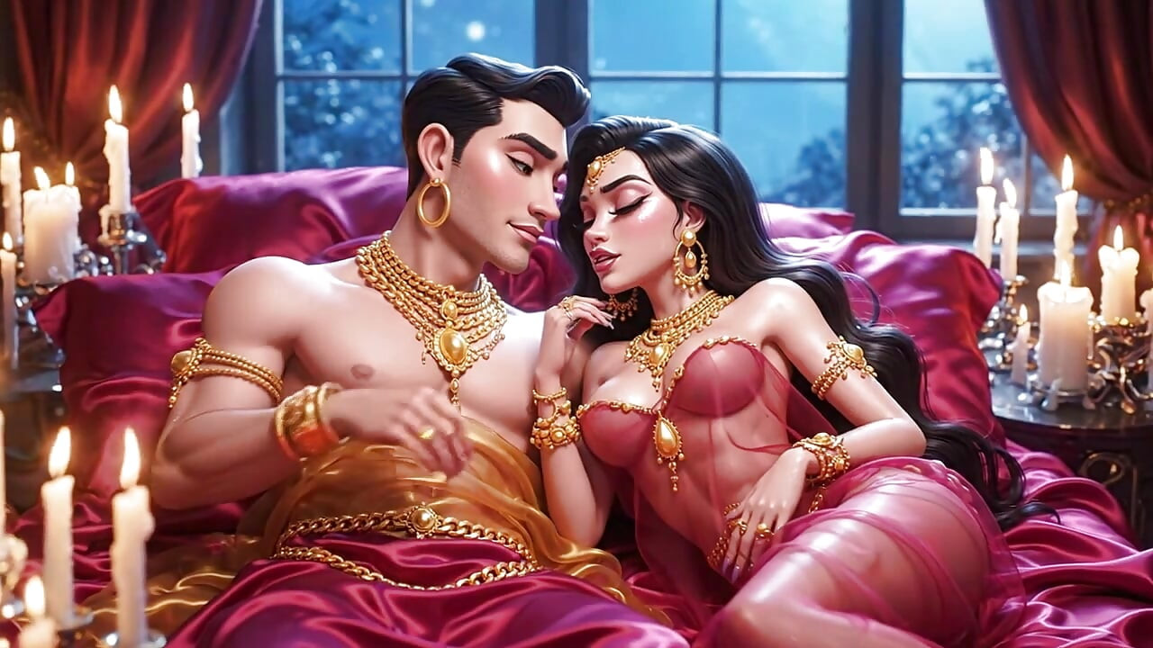 Royal Cartoon Couple Hot Night Passion Compilation - Gold Jewelry Animated Sensual Romance