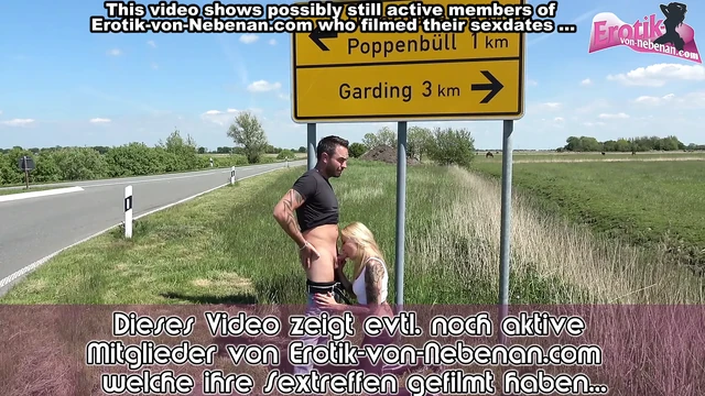German skinny blonde – public flashing creampie sex