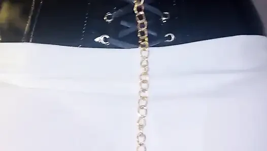 Fuck in a Dress and Latex Balaclava with Butt Plug