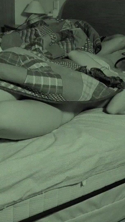 She is too horny to go bed, so she fingers herself at night | Clip 1