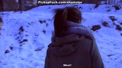 Настоящий камшот на лицо сексуальной сноубордической крошки, сцена 3