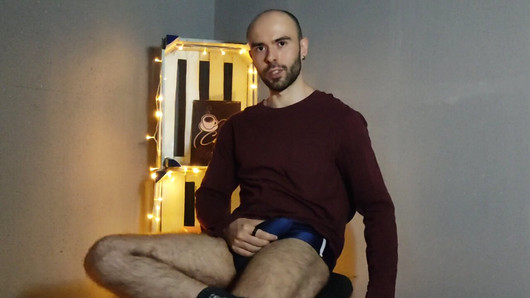 Hairy Gay Model Striptease and Cum at a Vintage Studio - Louis Ferdinando