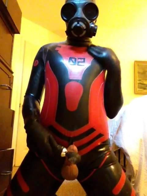 Playing in my latex catsuit