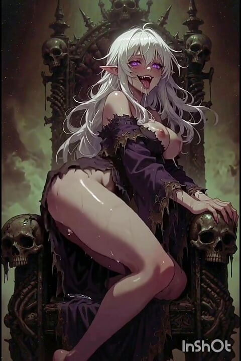 Seductive necromancer elf, anime