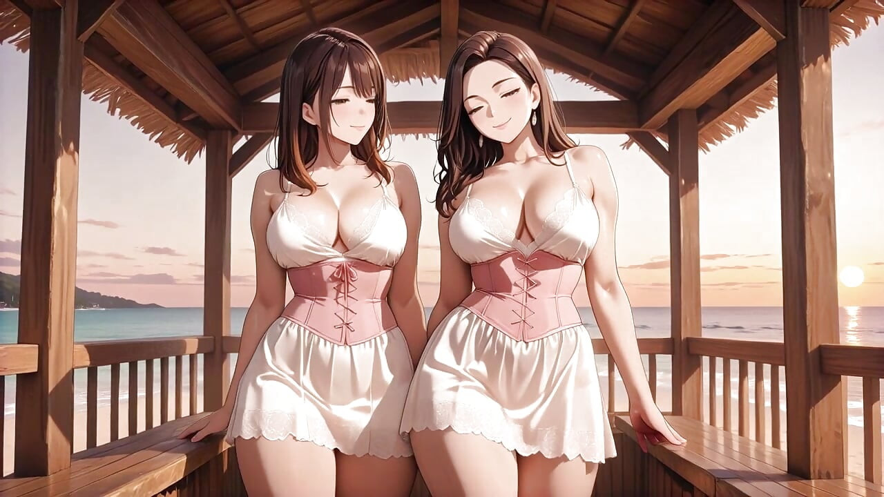 Naughty Hentai Threesome - Two Waifus Overflowing with Double Creampie Delight