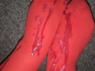 red tights cumshot