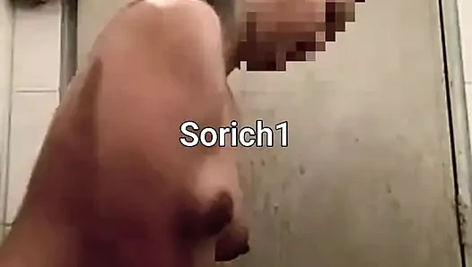 My wife is taking a shower. I'm secretly watching her.