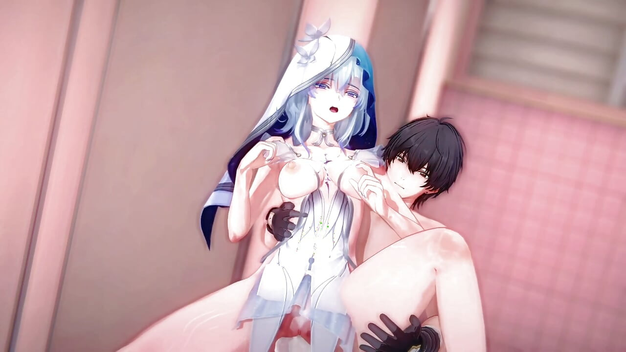 Wuthering waves - Shorekeeper Sex v koupelně - 3D Hentai Animace