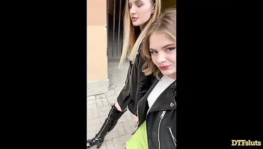 Vlogging Cuties Crash a Gangbang and Join the Fun