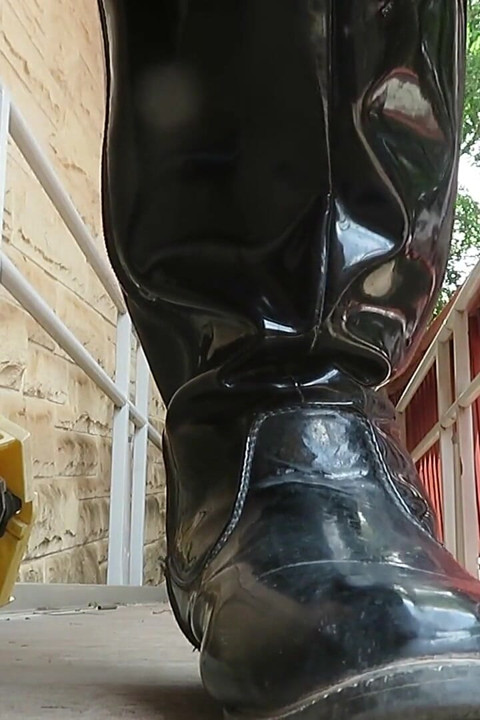 Black Boots Closeup Test for Crushing Video